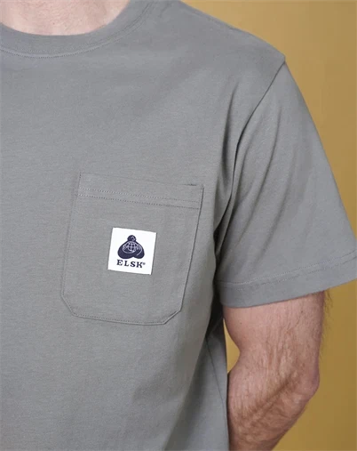 Elsk - Pocket Mens Brushed T-Shirt - Castor Gray